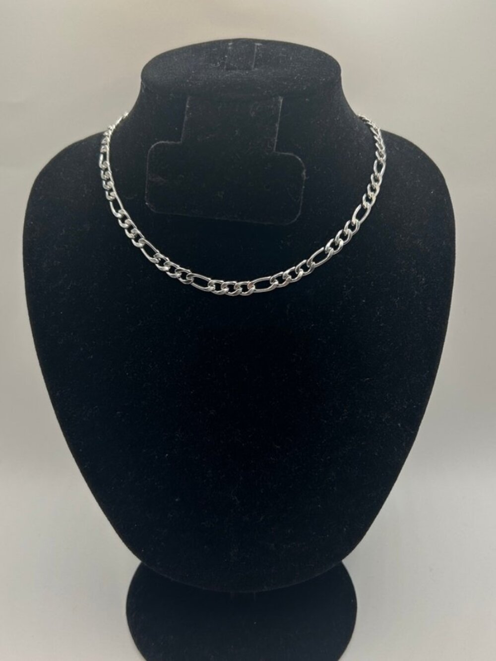 Womens Figaro Chain Real Silver 16 Inch Plated 5mm Everyday Layering Waterproof
